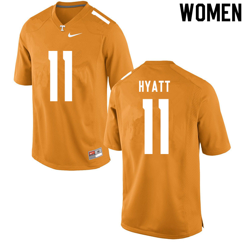 Women #11 Jalin Hyatt Tennessee Volunteers College Football Jerseys Sale-Orange